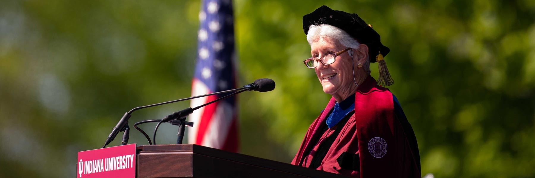 Chancellor Girten speaking at Commencement.